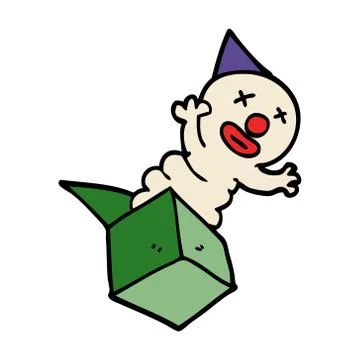 Cartoon doodle jack in the box 스톡 일러스트
