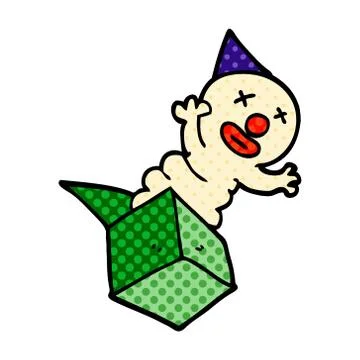 Cartoon doodle jack in the box 스톡 일러스트