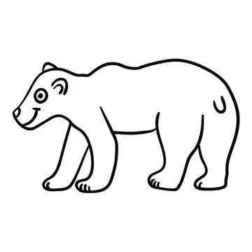 Cartoon doodle linear bear isolated Stock Illustration