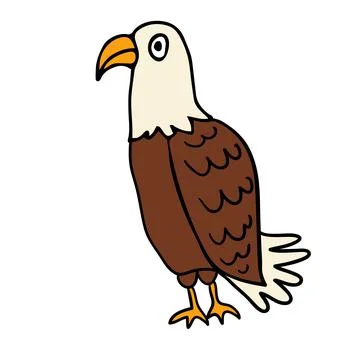 Cartoon doodle linear eagle Stock Illustration