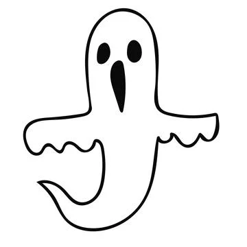 Cartoon doodle linear ghost Stock Illustration