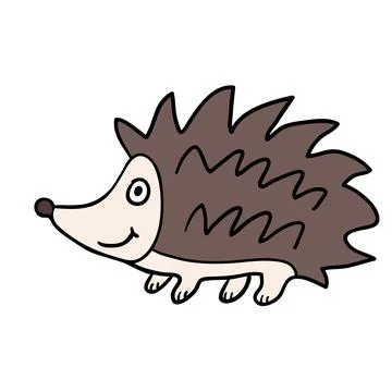 Cartoon doodle linear hedgehog Stock Illustration