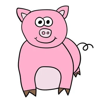 Cartoon doodle linear pig Stock-Illustration