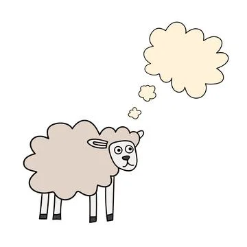 Cartoon doodle linear sheep Stock Illustration