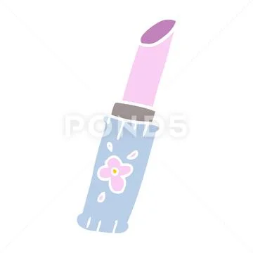 Cartoon doodle lipstick Stock Illustration
