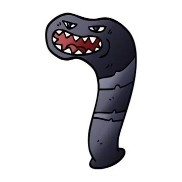 Cartoon doodle monster leech Stock Illustration