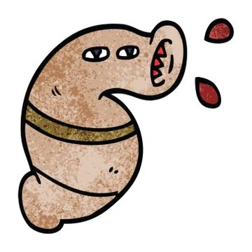 Cartoon doodle monster leech Stock Illustration