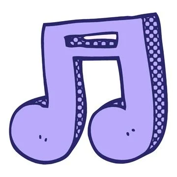 Cartoon doodle musical notes in bright neon color イラスト素材