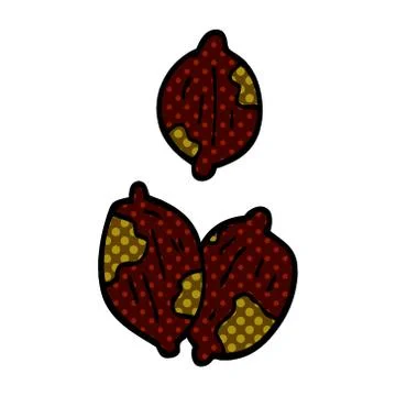 Cartoon doodle nuts in shells Illustrazione stock