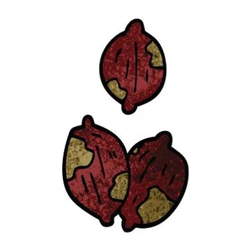 Cartoon doodle nuts in shells Illustrazione stock