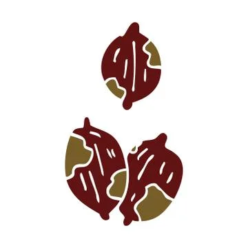 Cartoon doodle nuts in shells Illustrazione stock