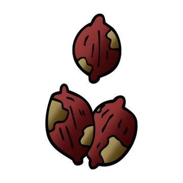 Cartoon doodle nuts in shells Illustrazione stock