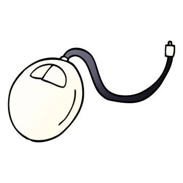 Cartoon doodle old computer mouse Stock Illustration