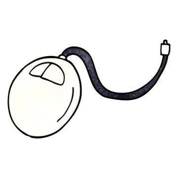 Cartoon doodle old computer mouse Illustrazione stock