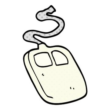 Cartoon doodle old computer mouse Stock Illustration