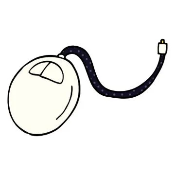 Cartoon doodle old computer mouse Stock Illustration