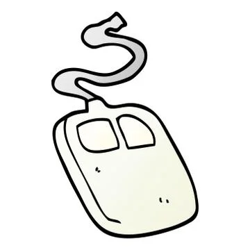 Cartoon doodle old computer mouse Stock Illustration