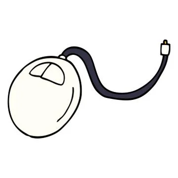 Cartoon doodle old computer mouse Ilustración de archivo