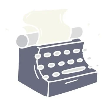 Cartoon doodle of old school typewriter Illustrazione stock