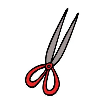 Cartoon doodle open scissors Stock Illustration