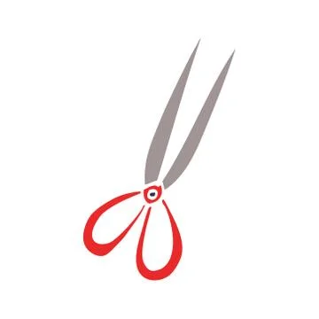 Cartoon doodle open scissors Stock Illustration