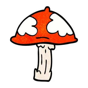 Cartoon doodle poisonous toadstool イラスト素材