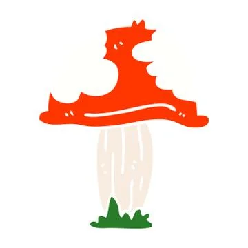 Cartoon doodle poisonous toadstool Stockillustratie