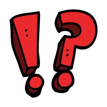 Cartoon doodle question mark and exclamation mark 스톡 일러스트
