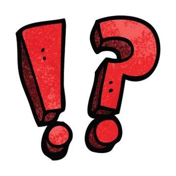 Cartoon doodle question mark and exclamation mark 스톡 일러스트