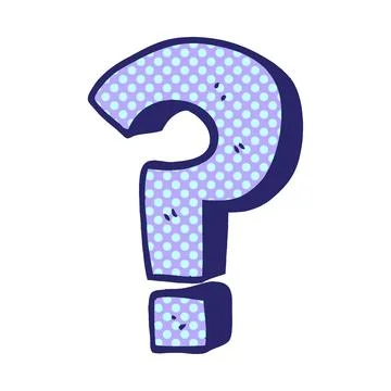 Cartoon doodle question mark in bright neon color Stock Illustration