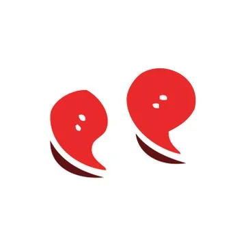 Cartoon doodle quotation marks Stock Illustration