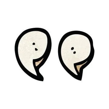 Cartoon doodle quotation marks Stock Illustration