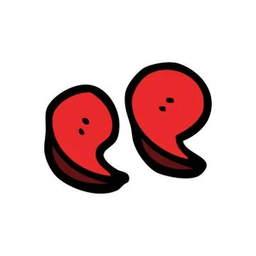 Cartoon doodle quotation marks Stock Illustration