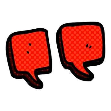 Cartoon doodle quotation marks Stock Illustration