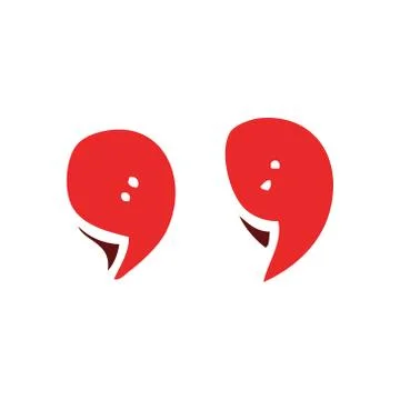 Cartoon doodle quotation marks Stock Illustration