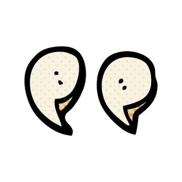 Cartoon doodle quotation marks Stock Illustration