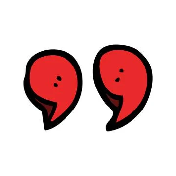 Cartoon doodle quotation marks Stock Illustration