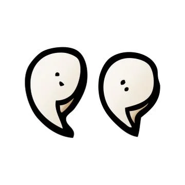 Cartoon doodle quotation marks Stock Illustration
