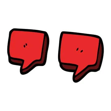 Cartoon doodle quotation marks Stock Illustration