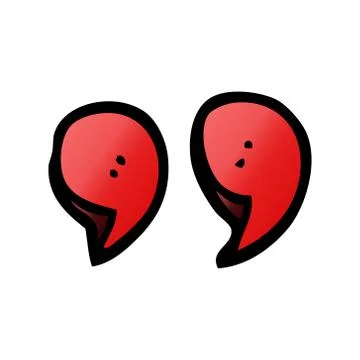 Cartoon doodle quotation marks Stock Illustration