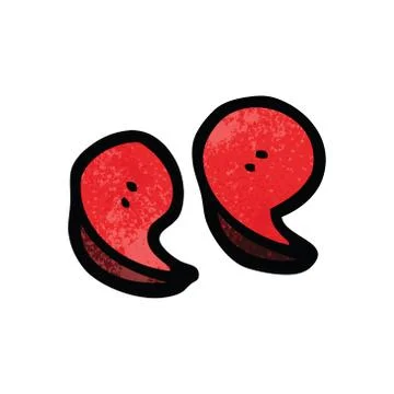 Cartoon doodle quotation marks Stock Illustration