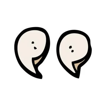 Cartoon doodle quotation marks Stock Illustration