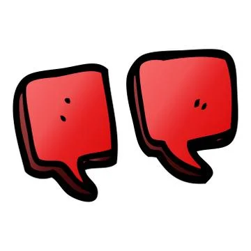 Cartoon doodle quotation marks Stock Illustration