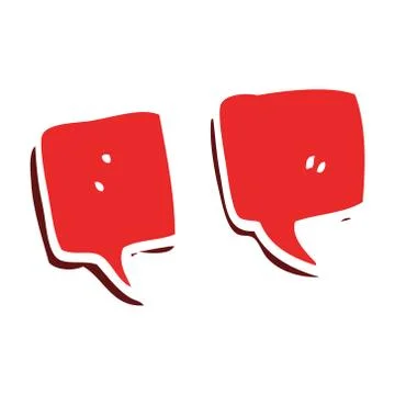 Cartoon doodle quotation marks Stock Illustration