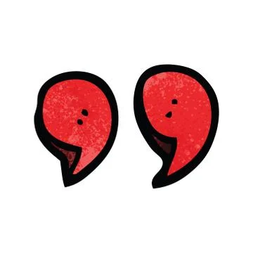 Cartoon doodle quotation marks Stock Illustration