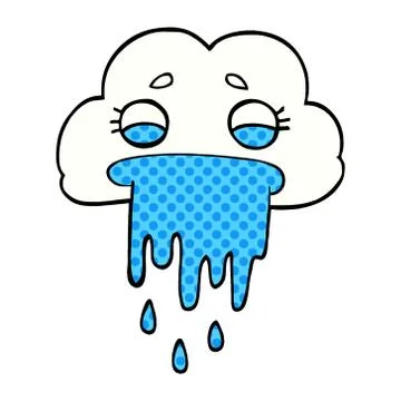 Cartoon doodle rain cloud Stock Illustration