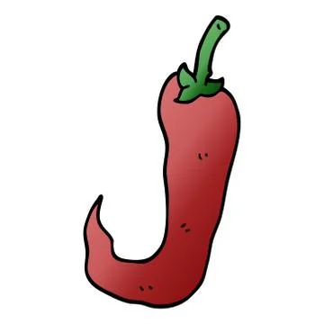 Cartoon doodle red hot chilli pepper Stock Illustration