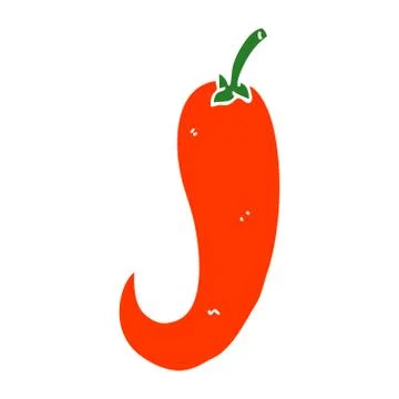 Cartoon doodle red hot chilli pepper Stock Illustration