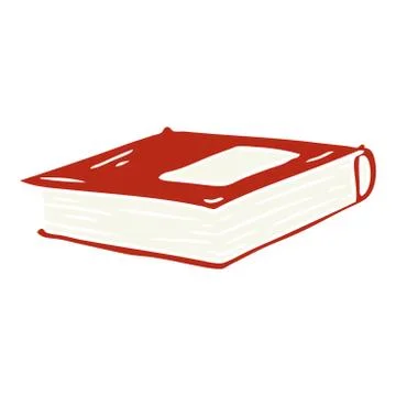 Cartoon doodle of a red journal Stock Illustration