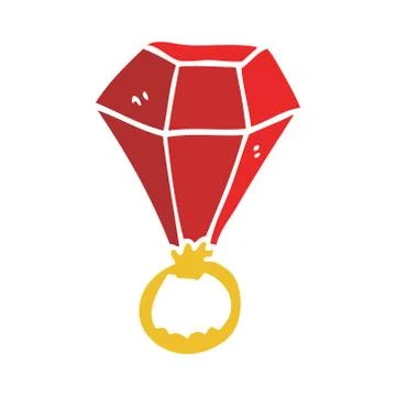 Cartoon doodle red ruby ring イラスト素材